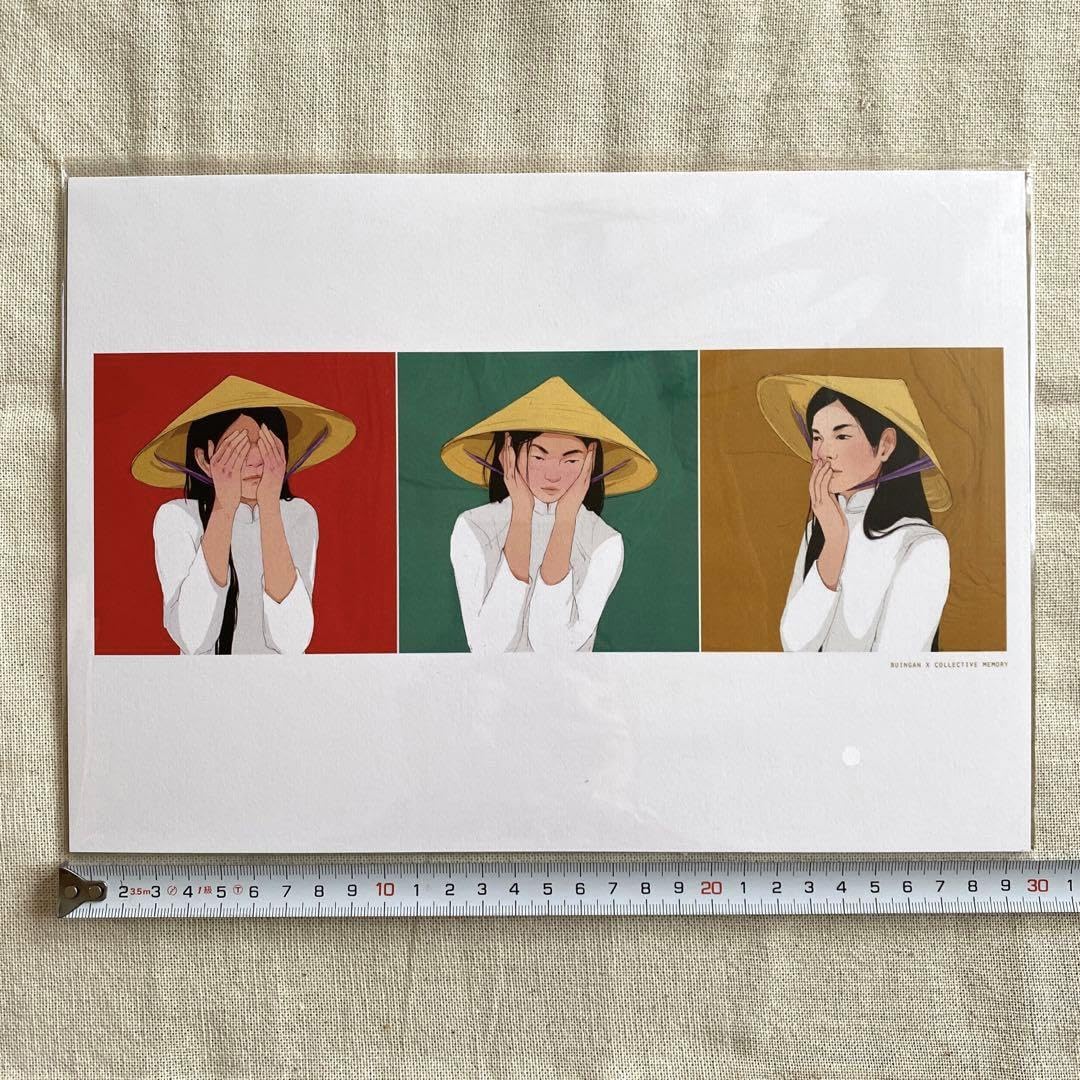 ベトナム絵画　値下げ　絵画　「春の詩（うた）」アオザイ ベトナム絵画 値下げ 絵画 「春の詩（うた）」アオザイ - メルカリ